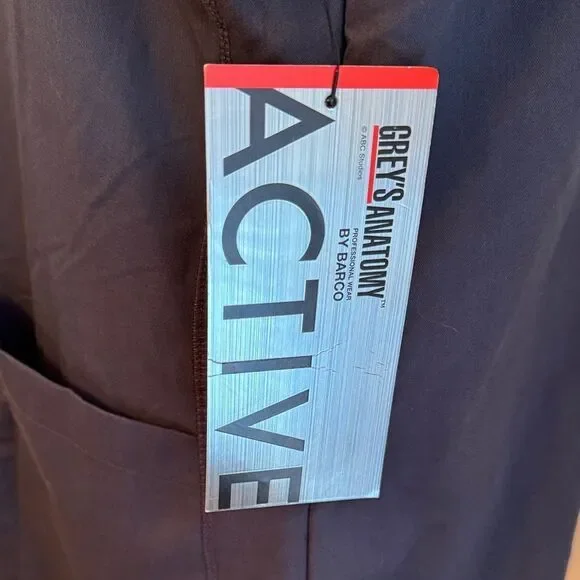 Grey's Anatomy Charcoal Short Sleeve Scrub Top - Picture 4 of 9